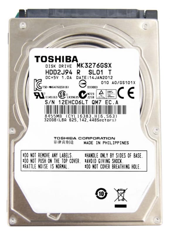 Жесткий диск Toshiba MK3276GSX  320Gb 5400 SATAII 2,5" HDD