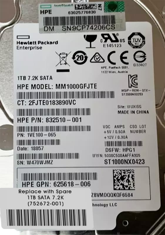 Жесткий диск HP 752672-001 1Tb  SATAIII 2,5" HDD