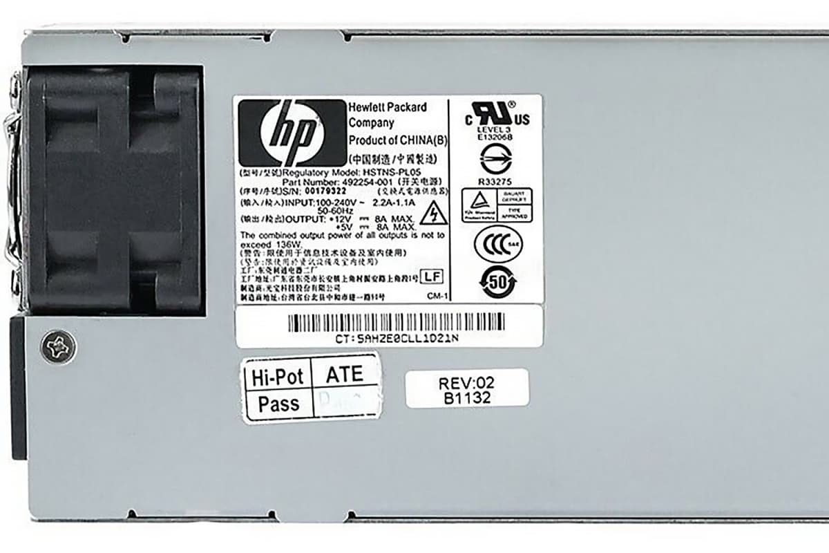 Блок Питания HP 492254-001 136W