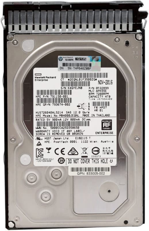 Жесткий Диск HP MB4000JEQNL 4Tb 7200 SAS 3,5" HDD