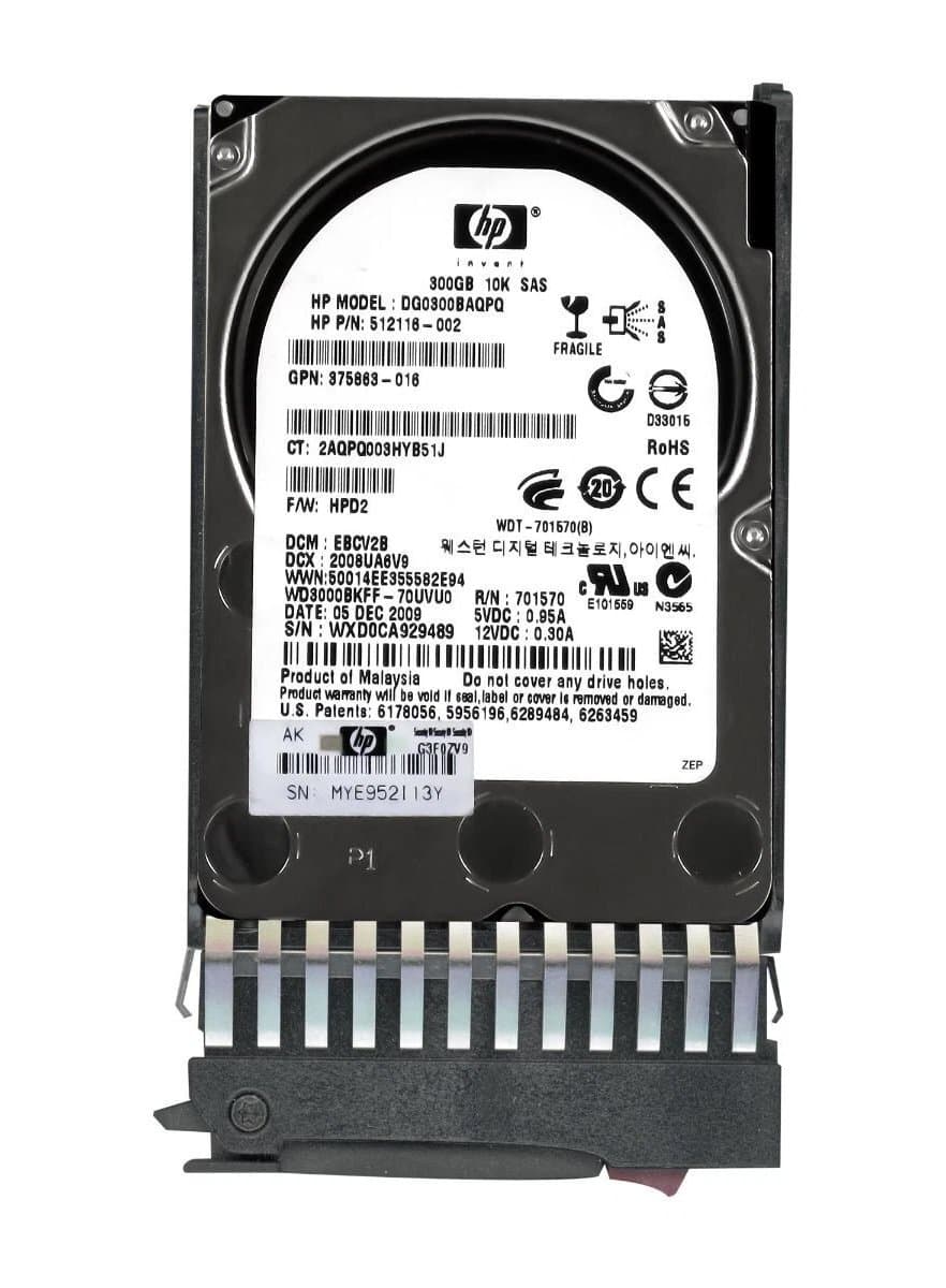 Жесткий диск HP 300Gb 10000 SAS 2.5" HDD DG0300BAQPQ