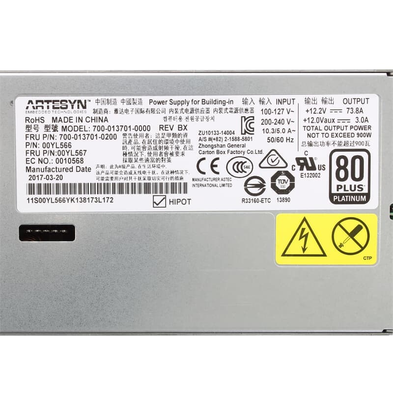 Блок питания Lenovo 00YL567 900W