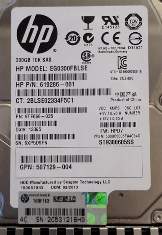 Жесткий диск HP 9TE066-035 300Gb  SAS 2,5" HDD