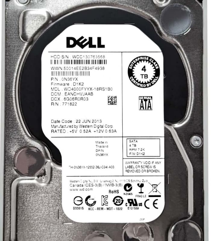 Жесткий диск Dell N36YX 4Tb 7200 SATAIII 3,5" HDD