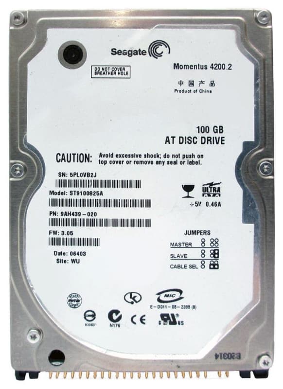 Жесткий диск Seagate ST9100825A 100Gb 4200 IDE 2,5" HDD