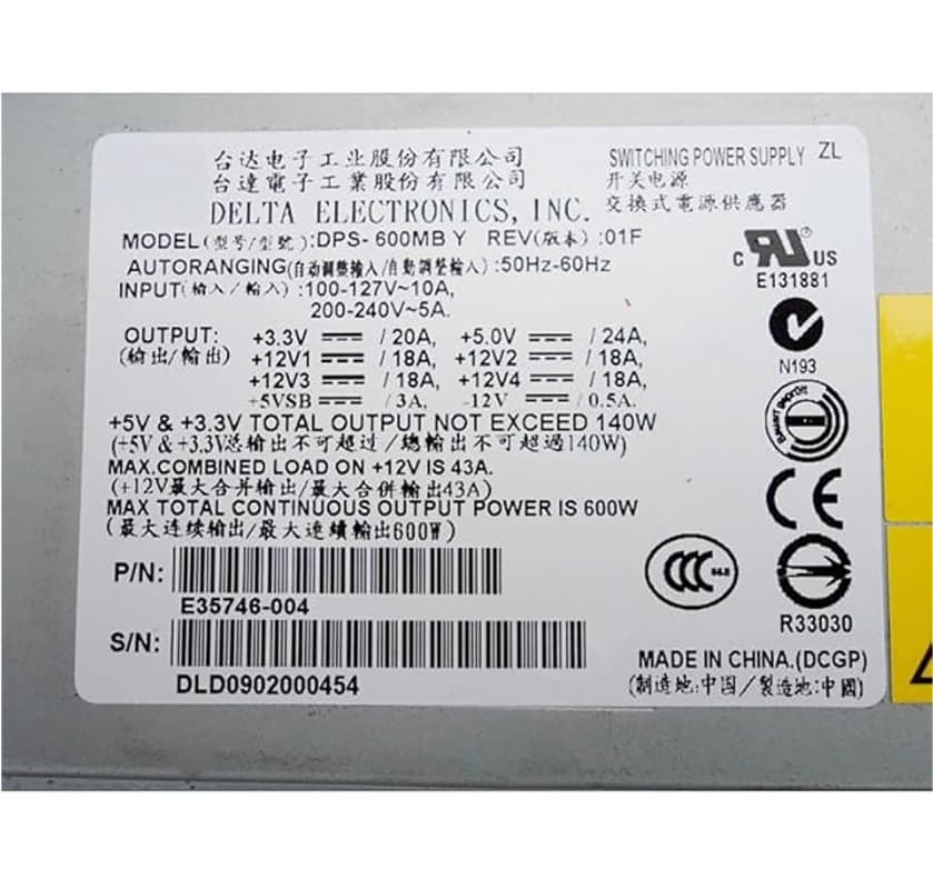 Блок Питания Delta E35746 600W