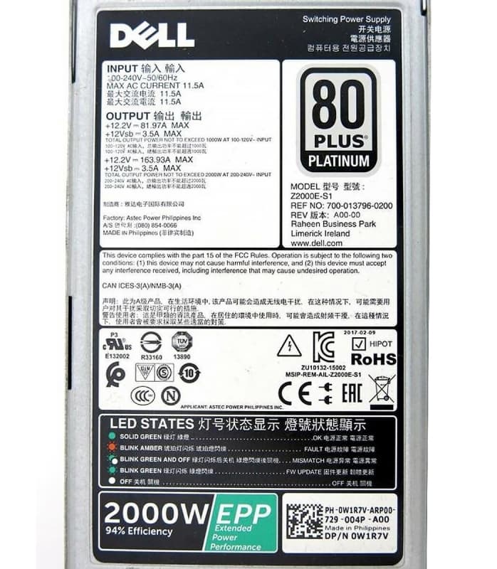 Блок Питания Dell 700-013796-0300 2000W