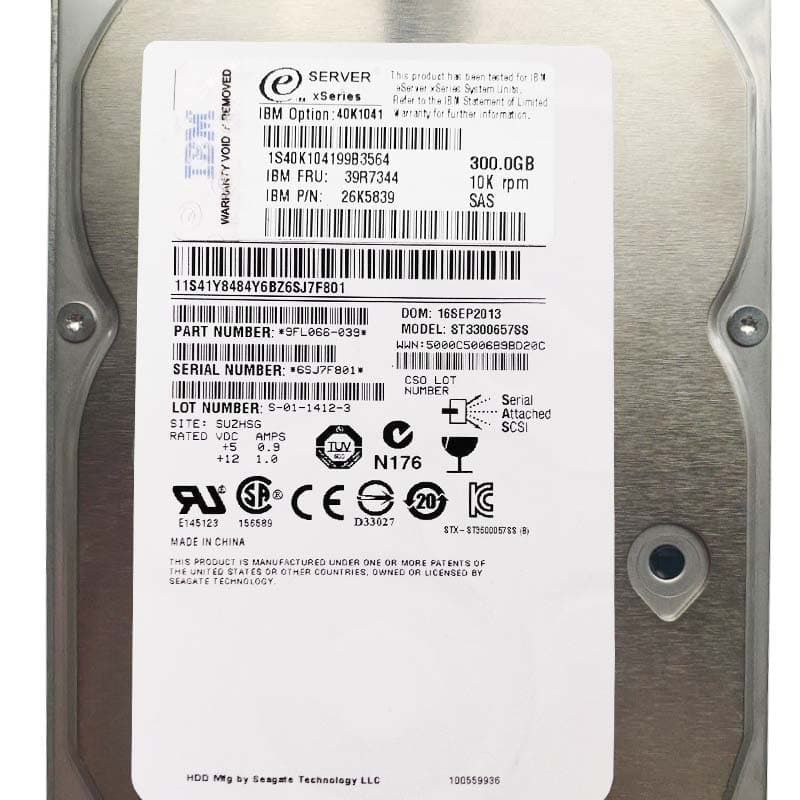 Жесткий диск IBM 39R7344 300Gb  SAS 3,5" HDD