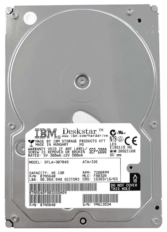Жесткий диск IBM 07N5785 46,1Gb 7200 IDE 3.5" HDD