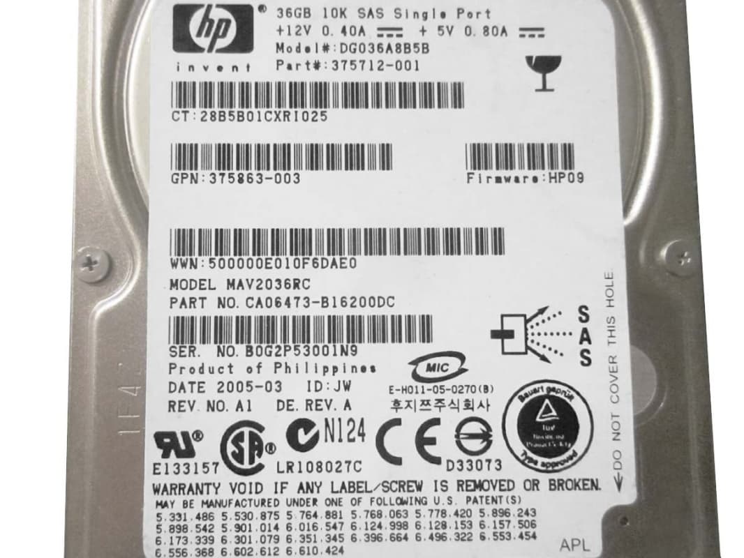 Жесткий диск HP CA06473-B16200DC 36Gb  SAS 2,5" HDD