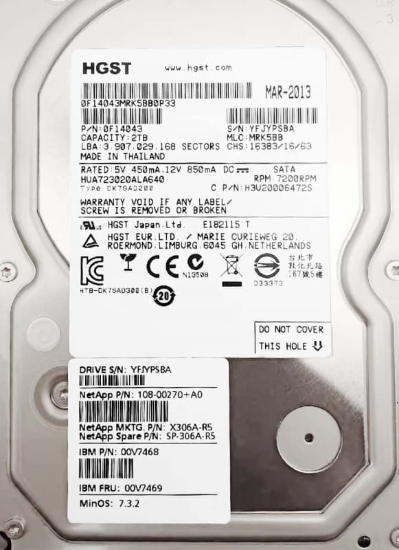Жесткий диск Network Appliance SP-306A-R5 2Tb  SAS 3,5" HDD