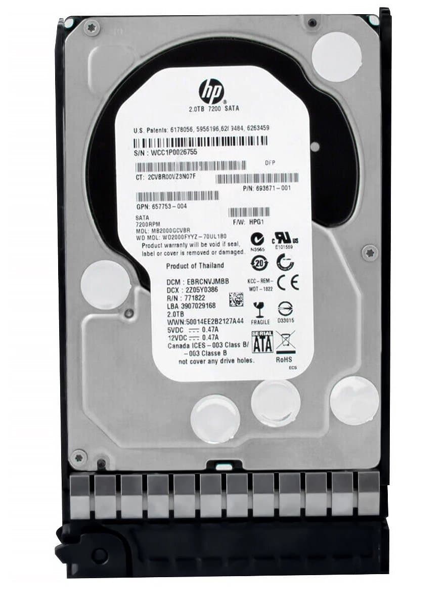 Жесткий диск HP 2Tb 7200 SATAIII 3.5" HDD 693671-001