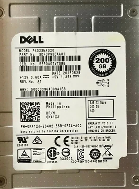 Жесткий диск Dell SDFCP93DAA01 200Gb SAS 2.5" SSD
