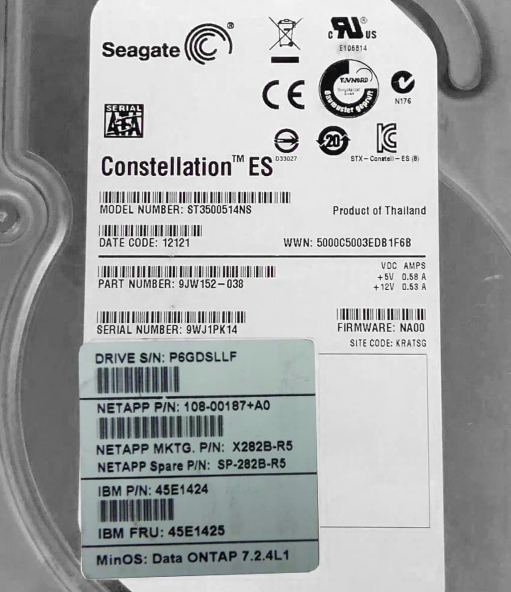 Жесткий диск NetApp 500Gb 7200 SATAII 3.5" HDD 108-00187+A1