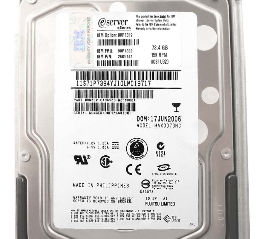 Жесткий диск IBM 90P1319 73,4Gb 15000 U320SCSI 3.5" HDD