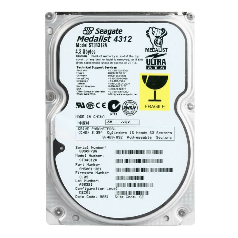 Жесткий диск Seagate ST34312A 4,3Gb 5400 IDE 3.5" HDD