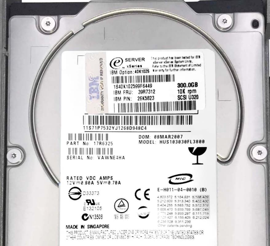 Жесткий диск IBM 9X1006-039 300Gb 10000 U320SCSI 3.5" HDD