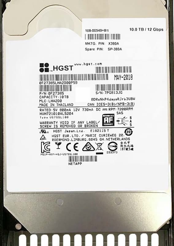 Жесткий диск Network Appliance 0F27385 10Tb 7200 SAS 3,5" HDD