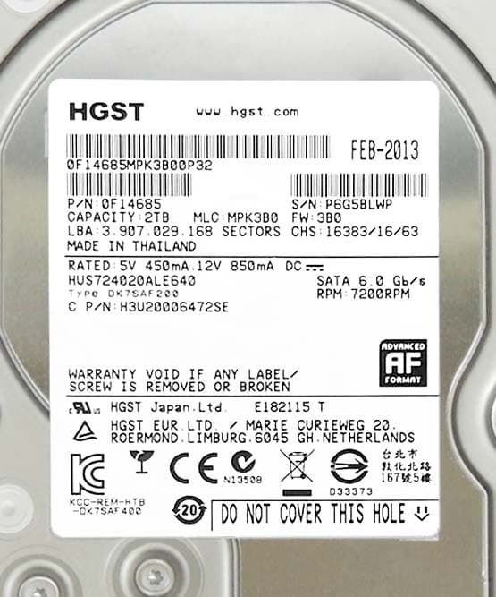 Жесткий диск Hitachi H3U20006472SE 2Tb  SATAIII 3,5" HDD