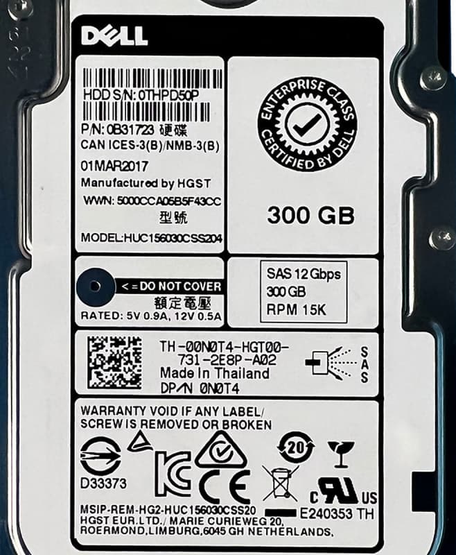 Жесткий диск Dell 0N0T4 300Gb SAS 2,5" HDD