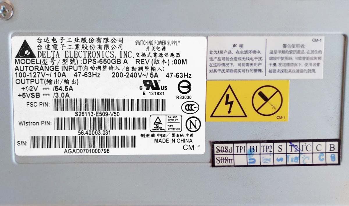 Резервный Блок Питания Fujitsu 56.40003.031 650W