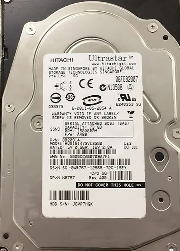 Жесткий диск Dell 0WR767 73Gb SAS 3,5" HDD