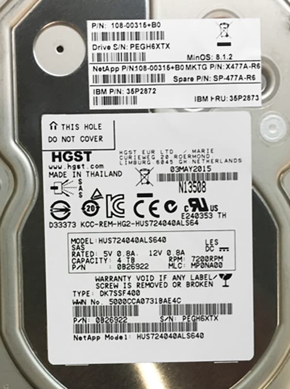 Жесткий диск Network Appliance 0B26922 4Tb 7200 SAS 3,5" HDD