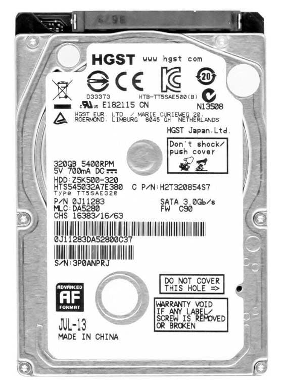 Жесткий диск Hitachi 0J11283 320Gb 5400 SATAII 2,5" HDD