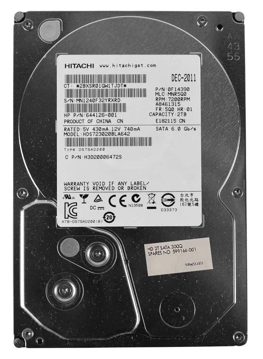 Жесткий диск HP 2Tb 7200 SATAII 3.5" HDD WE464AA