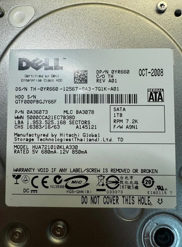 Жесткий диск Dell 0A36073 1Tb  SAS 3,5" HDD
