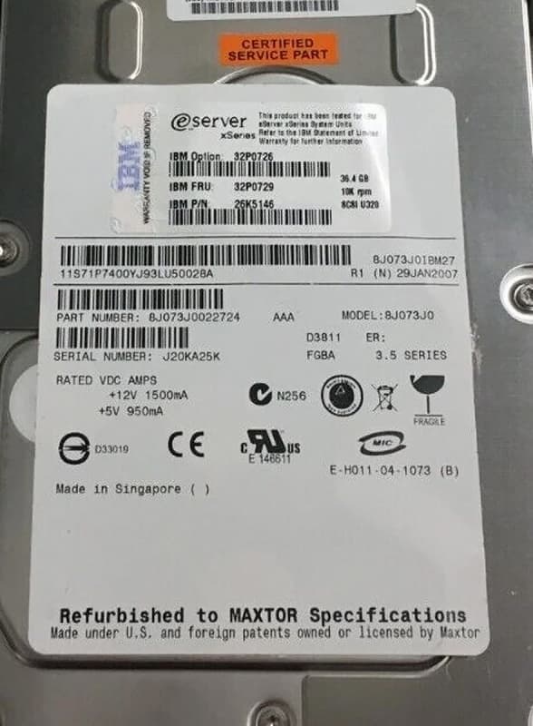 Жесткий диск IBM 26K5146 36,4Gb  U320SCSI 3.5" HDD