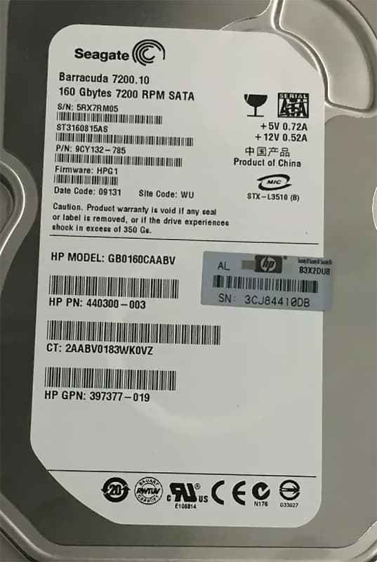 Жесткий диск HP GB0160CAABV 160Gb  SATA 3,5" HDD