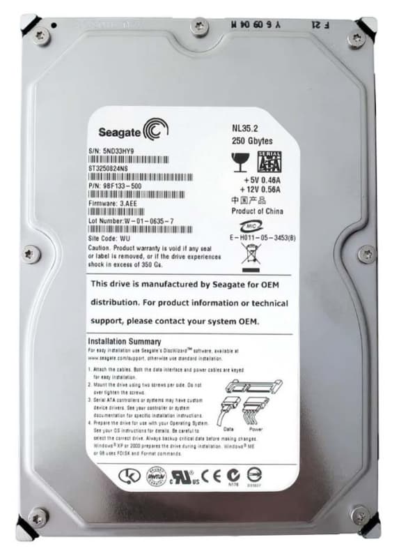 Жесткий диск Seagate 9BF133 250Gb  SATA 3,5" HDD