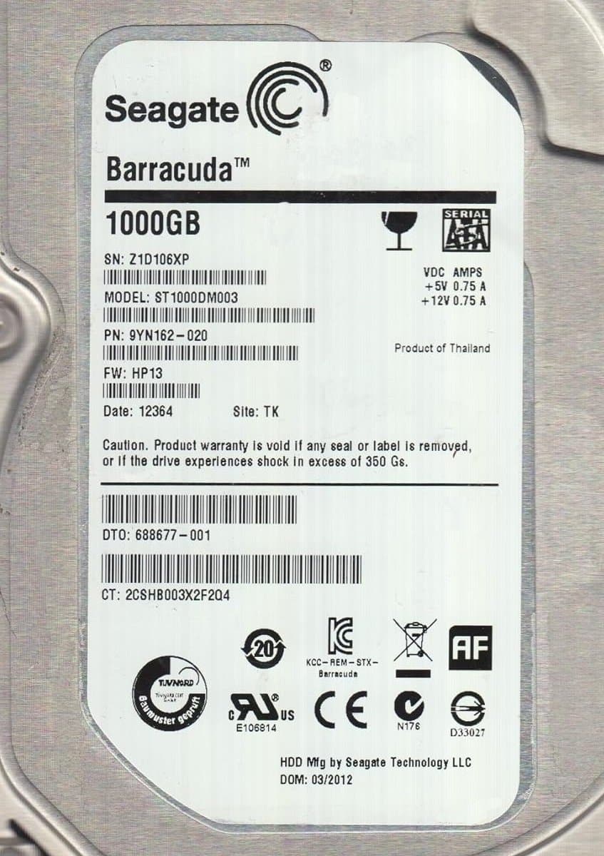 Жесткий диск HP 1Tb 7200 SATAIII 3.5" HDD