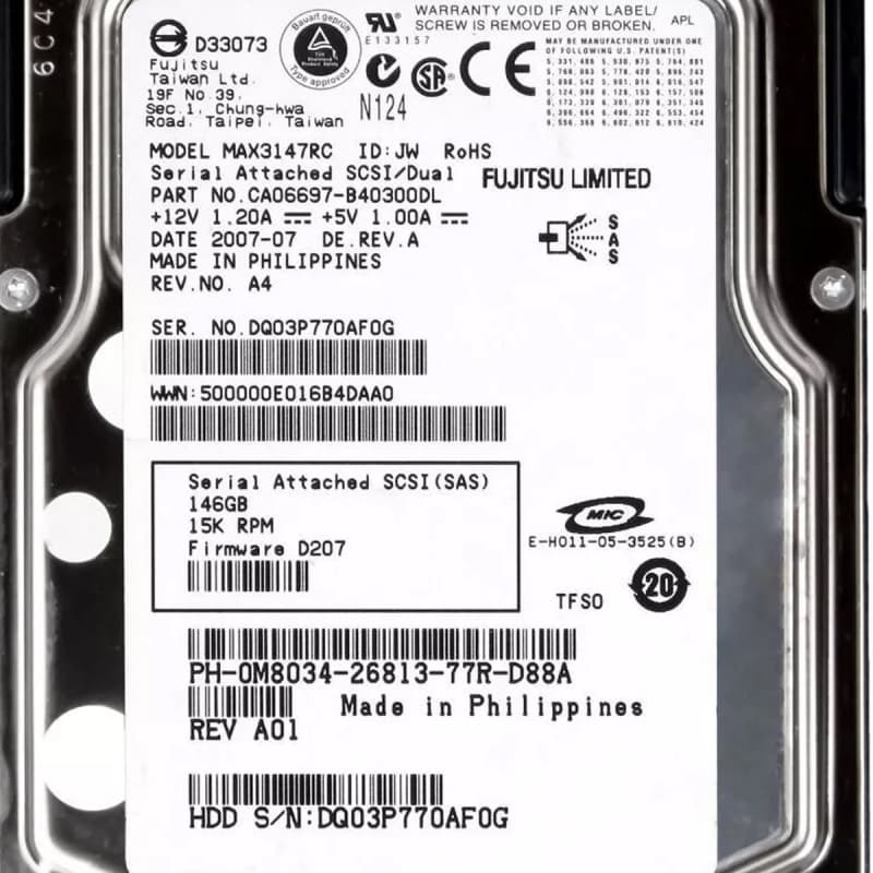 Жесткий диск Dell 0M8034 146Gb SAS 3,5" HDD