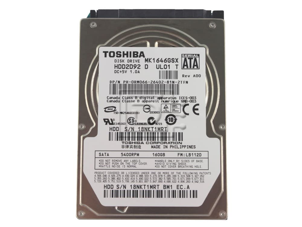 Жесткий диск Toshiba MK1655GSX 160Gb 5400 SATAII 2,5" HDD