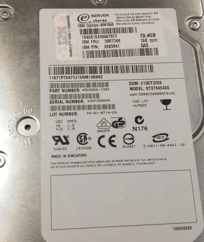 Жесткий диск IBM 9X5066-139 73,4Gb 15000 SAS 3,5" HDD