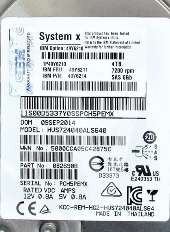 Жесткий диск IBM 0B26908 4TB SAS 3,5" HDD