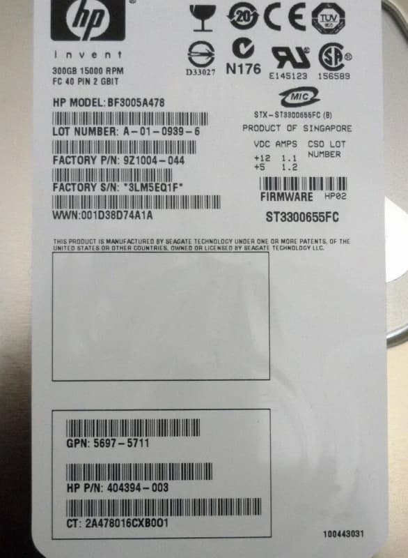 Жесткий диск HP AG425-64201 300Gb  Fibre Channel  3,5" HDD