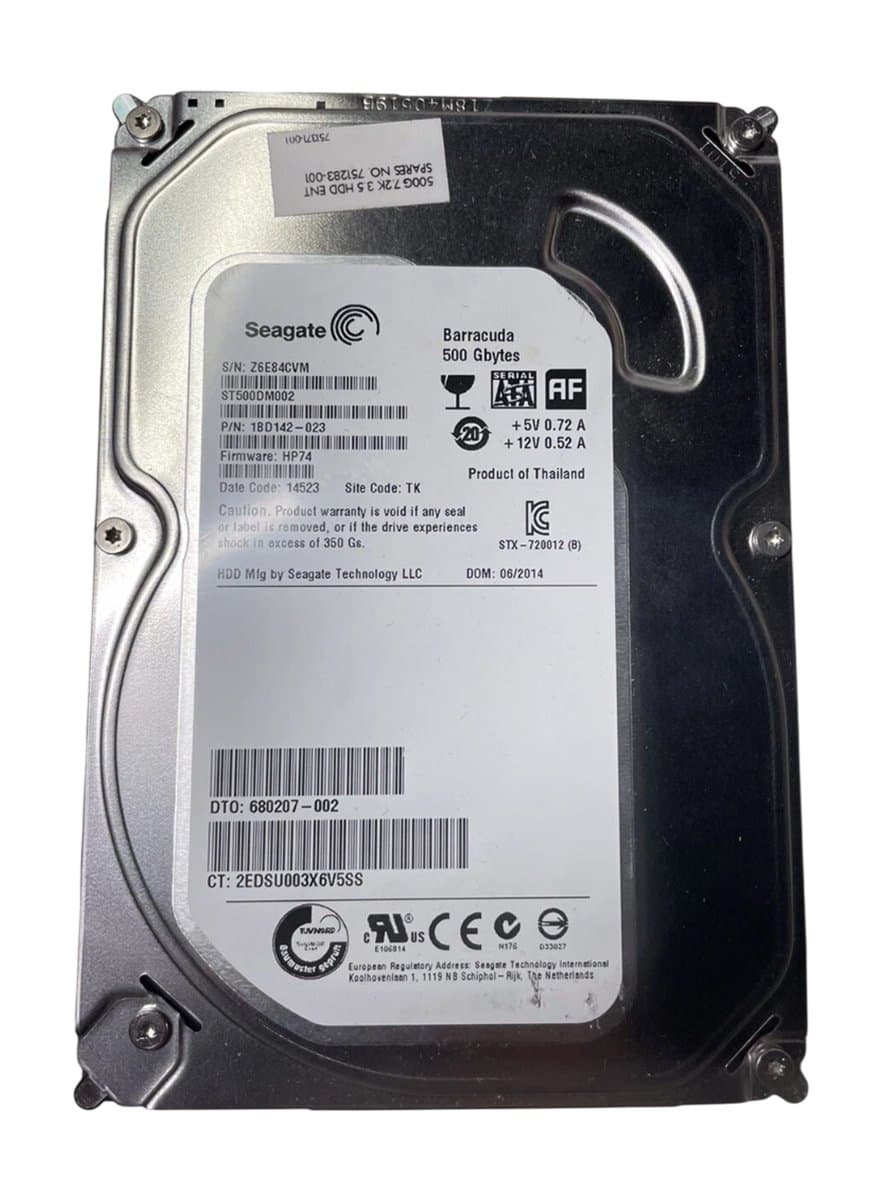 Жесткий диск HP 500Gb 7200 SATAIII 3.5" HDD 751283-001 