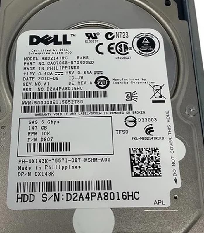 Жесткий диск Dell CA07068-B10400DE 146Gb  SAS 2,5" HDD