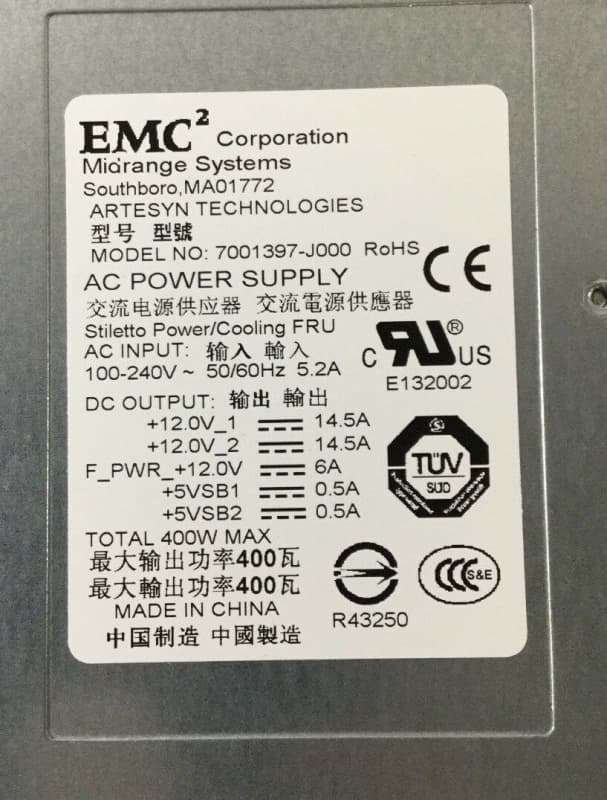 Резервный Блок Питания EMC 0W842N 400W
