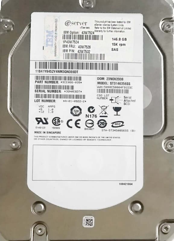 Жесткий диск IBM 9CE066-039 146,8Gb  SAS 3,5" HDD