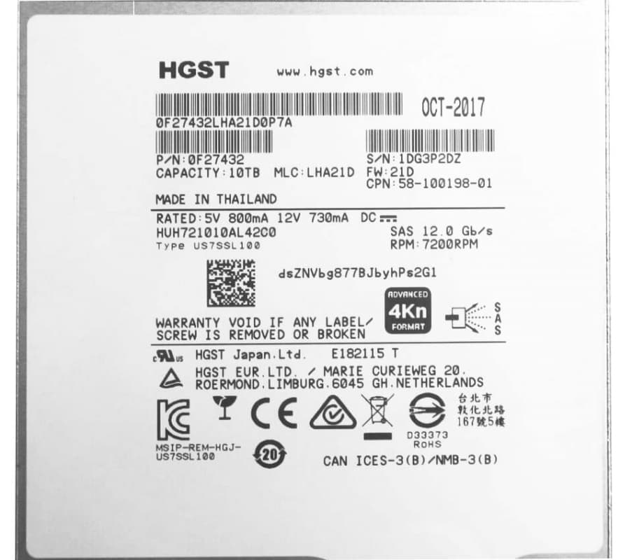 Жесткий Диск Cisco 0F27432 10Tb SAS 3,5" HDD