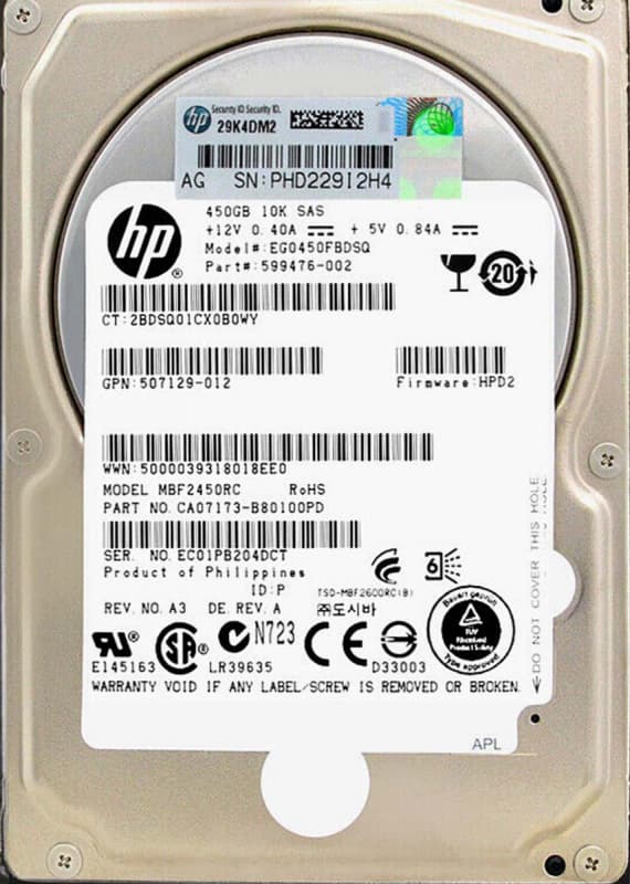 Жесткий диск HP 507129-011 450Gb 10000 SAS 2,5" HDD