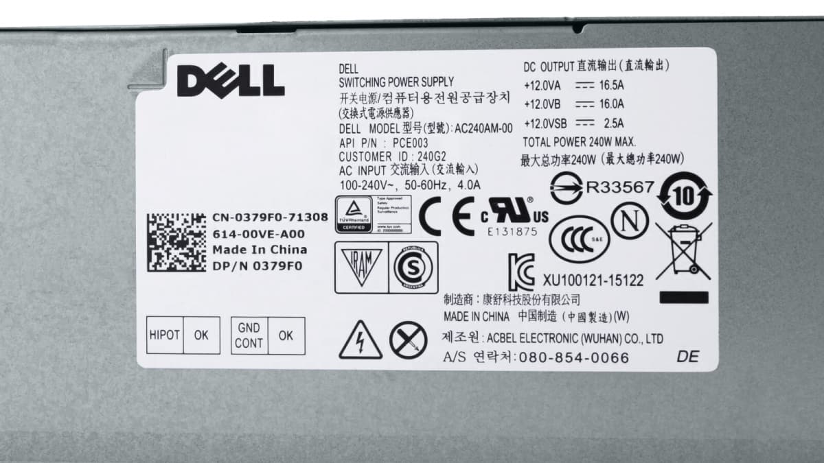 Блок Питания Dell AC240AM-00 240W