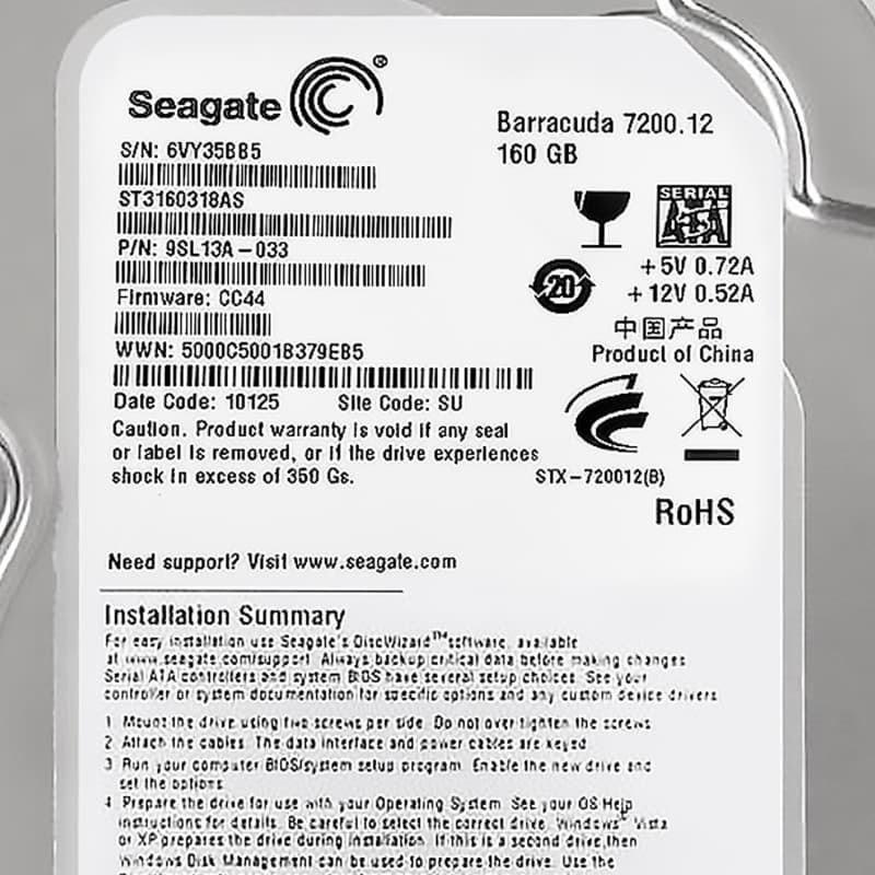 Жесткий диск Seagate 9SL13A 160Gb  SATAII 3,5" HDD