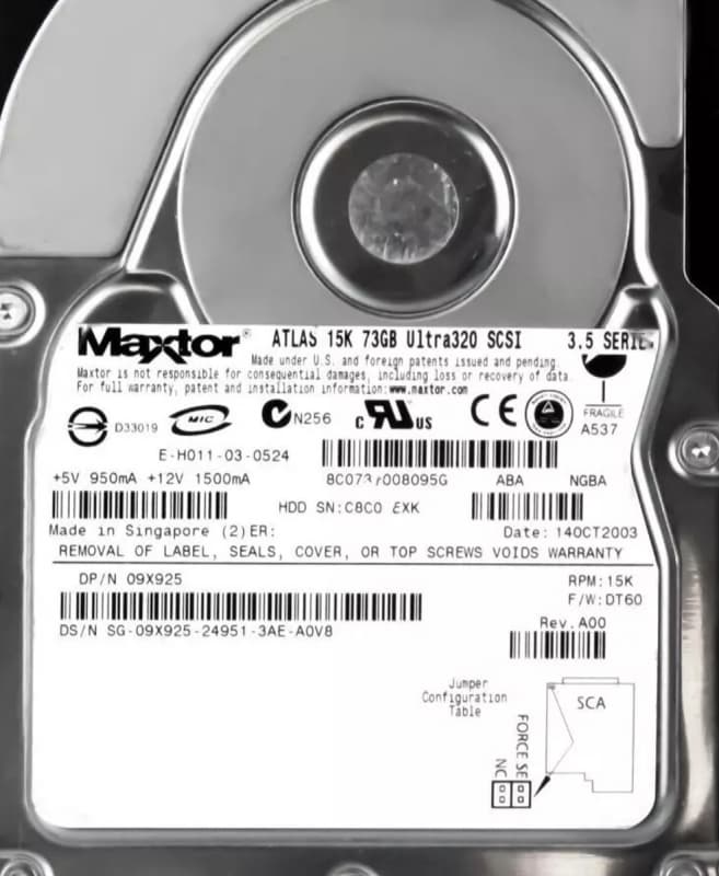 Жесткий диск Dell 9X925 73Gb  U320SCSI 3.5" HDD