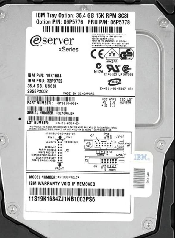 Жесткий диск IBM 9T3016-025 36,4Gb 15000 U320SCSI 3.5" HDD