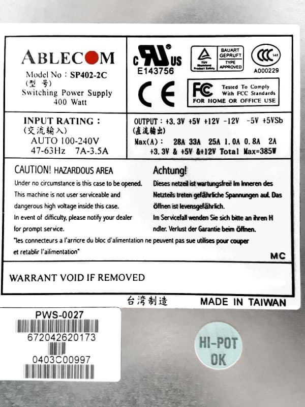 Блок Питания SuperMicro SP402-2C 400W